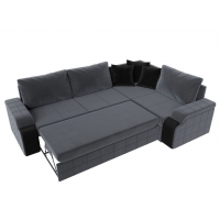 Угловой диван Николь (велюр серый чёрный) - Изображение 4